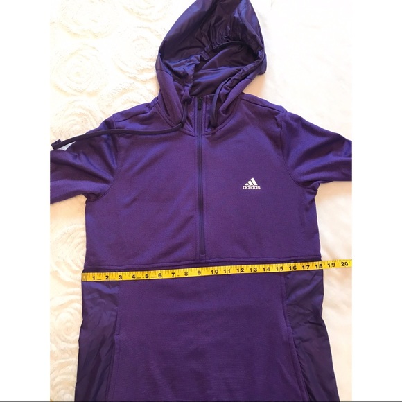 Adidas Purple Running Athletic Pull Over Hoodie - Picture 7 of 11